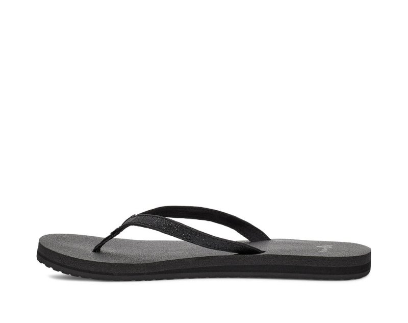 Sanuk Yoga Joy Sparkle Women's Flip Flops Black | Canada 82OKI